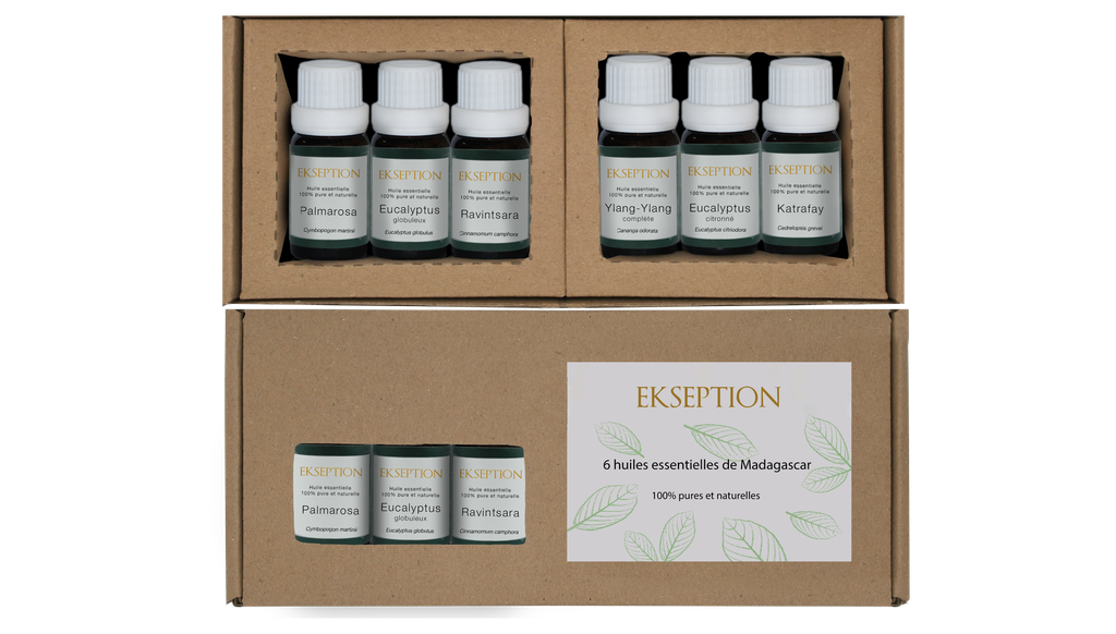 Coffret en carton 6 huiles essentielles